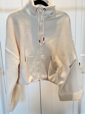 FP Movement by Free People Cream High-Collar Zip Fleece